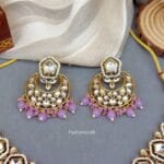 Sana Kundan Necklace Set - Lavender