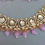 Sana Kundan Necklace Set - Lavender