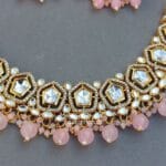 Sana Kundan Necklace Set Pink