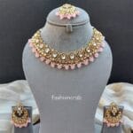 Sana Kundan Necklace Set Pink