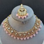 Sana Kundan Necklace Set Pink