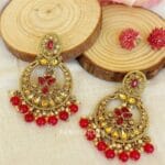 Sara Chandbali Earrings - Maroon