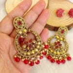 Sara Chandbali Earrings - Maroon