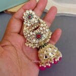 Soundarya Kundan Jhumka Earrings - Pink
