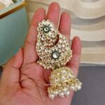 Soundarya Kundan Jhumka Earrings - White