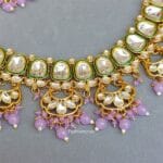 Traditional Lavender Color Kundan Necklace