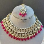 Wine Color Bridal Kundan Jewellery Set