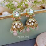 Gurleen Maangtikka with Earrings - Pink Green