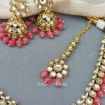 Leora Kundan Choker Necklace - Peach