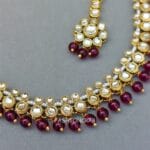 Leora Kundan Choker Necklace - Wine