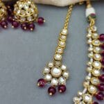 Leora Kundan Choker Necklace - Wine