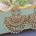 Meera Chandbali Earrings - Pink Green