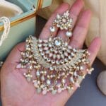 Meera Chandbali Earrings - Pink Green