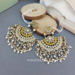 Meera Chandbali Earrings - Yellow