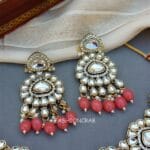 Monika Pearl Necklace and Earring Set - Peach