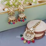 Nafisa Earrings and Maangtikka Set - Multicolor