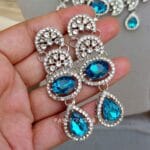 Nimisha Blue American Diamond Necklace Set
