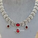 Nimisha Red American Diamond Necklace Set