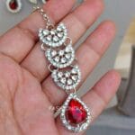 Nimisha Red American Diamond Necklace Set