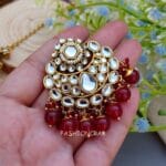 Reyhana Maangtikka with Earrings - Maroon