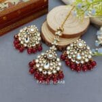 Reyhana Maangtikka with Earrings - Maroon