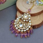 Rihanna Maangtikka with Earrings - Lavender