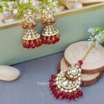 Rihanna Maangtikka with Earrings - Pink