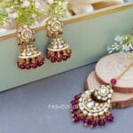 Rihanna Maangtikka with Earrings - Wine