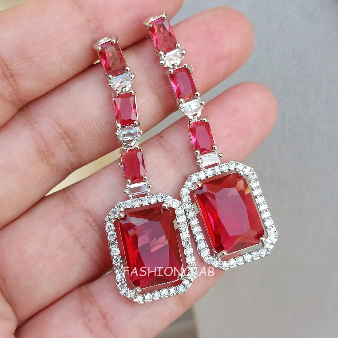 Rosy Pink AD Jewellery Set