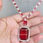 Rosy Pink AD Jewellery Set
