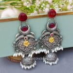 Vismaya Brass Earrings - Maroon