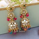Zainab-Kundan-Jhumka-Multicolor Zainab Kundan Jhumka - Multicolor