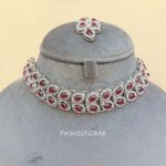 Zeenat Pink AD Necklace Set