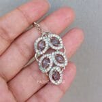 Zeenat Purple AD Necklace Set