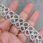 Zeenat Purple AD Necklace Set