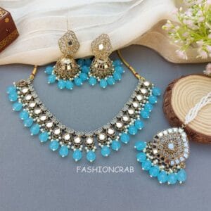 Gauri Mirror Necklace - Blue