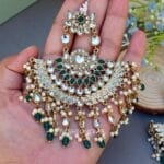 Meera Chandbali Earrings - Green