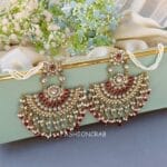 Meera Chandbali Earrings - Pink