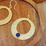 Golden-Round-Shape-Earring-Blue-02 Golden Round Shape Earring- Blue