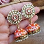 Idika Orange Jhumka Earring