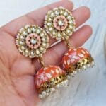 Idika Orange Jhumka Earring