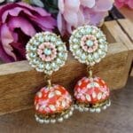 Idika Orange Jhumka Earring