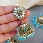 Katyayani Mirror Jewellery Set - Light Blue