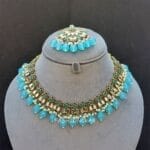 Katyayani Mirror Jewellery Set - Light Blue