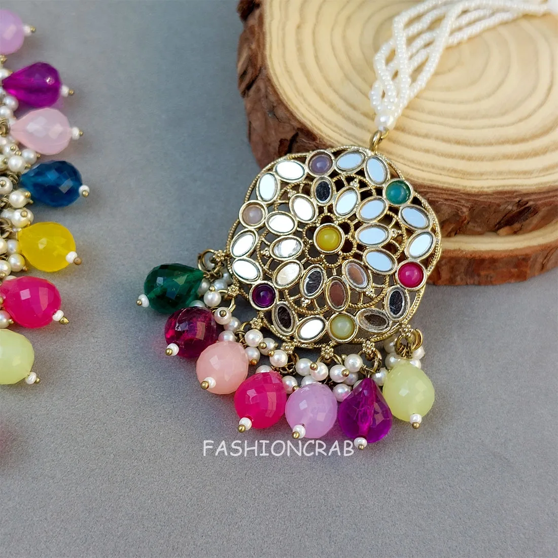 Katyayani Mirror Jewellery Set - Multicolor