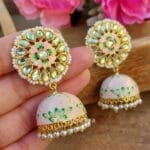 Nayanthara Jhumka Earrings - Light Pink