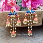 Orange-Color-Peacock-Jhumka Orange Color Peacock Jhumka