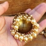 Peacock Jhumka Earrings - Peach