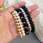 Black Bead Bracelet for Women