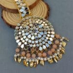 Mirror Maang Tikka -Peach